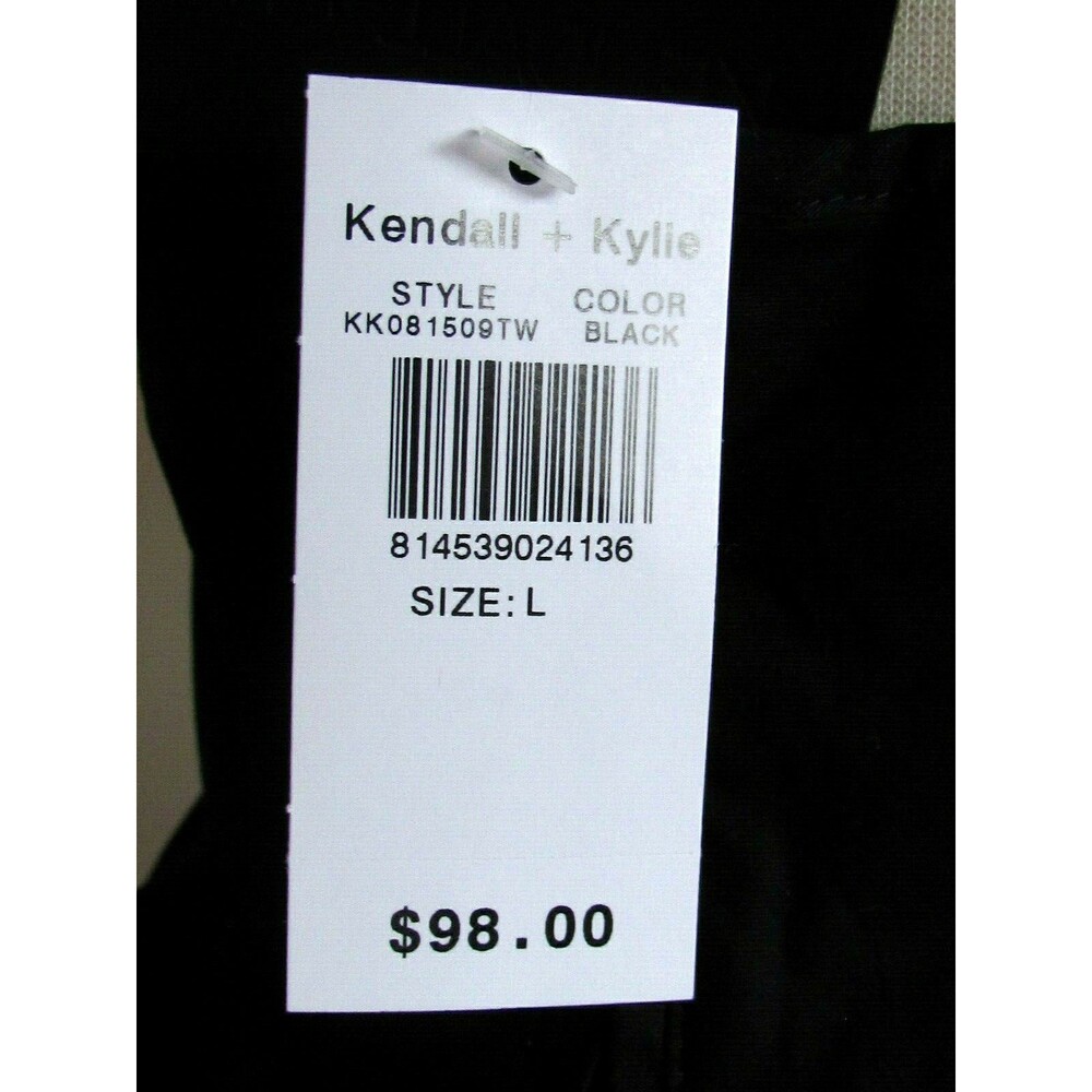 Women's Blouses Designer Kendall & Kylie Black Halter Peplum Style Blouse Large - Picture 9 of 14